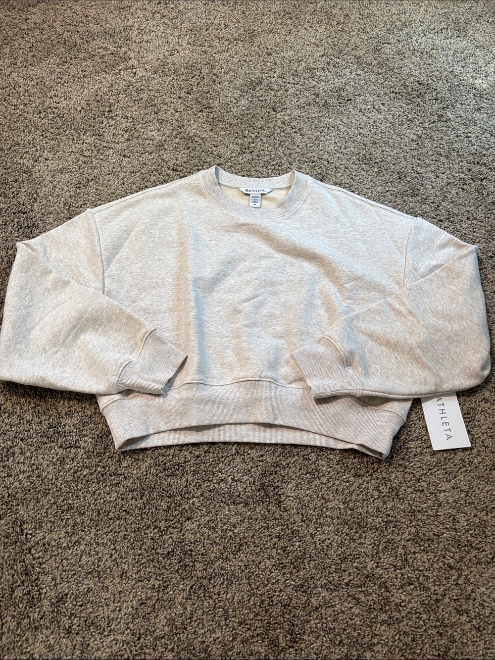 Athleta Heavyweight Terry Ultra Crop Crew Sweatshirt size medium NWT